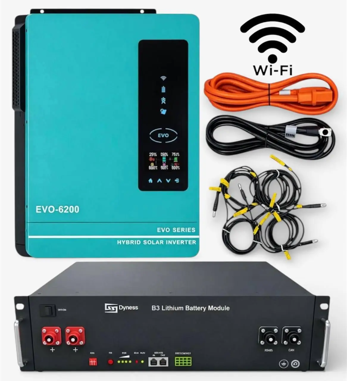 6998479004_w640_h640_6998479004 Комплект: 6.2 кВт Гібридний інвертор ANERN + 3.6 кВт акумулятор Dyness В3, 75А, резервне живлення для дому та офісу - Зображення 1