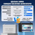 LiFePO4 12V/100Ah Акумулятор HRBEnergy з Bluetooth для систем резервного живлення - Зображення 8