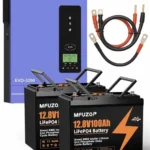 3.2 кВт + 2.56 кВт, Гібридний інвертор Anern, 24 В і Акумулятор MFUZOP 12 В 100 А — 2 шт., з BMS, комплект резервного живлення